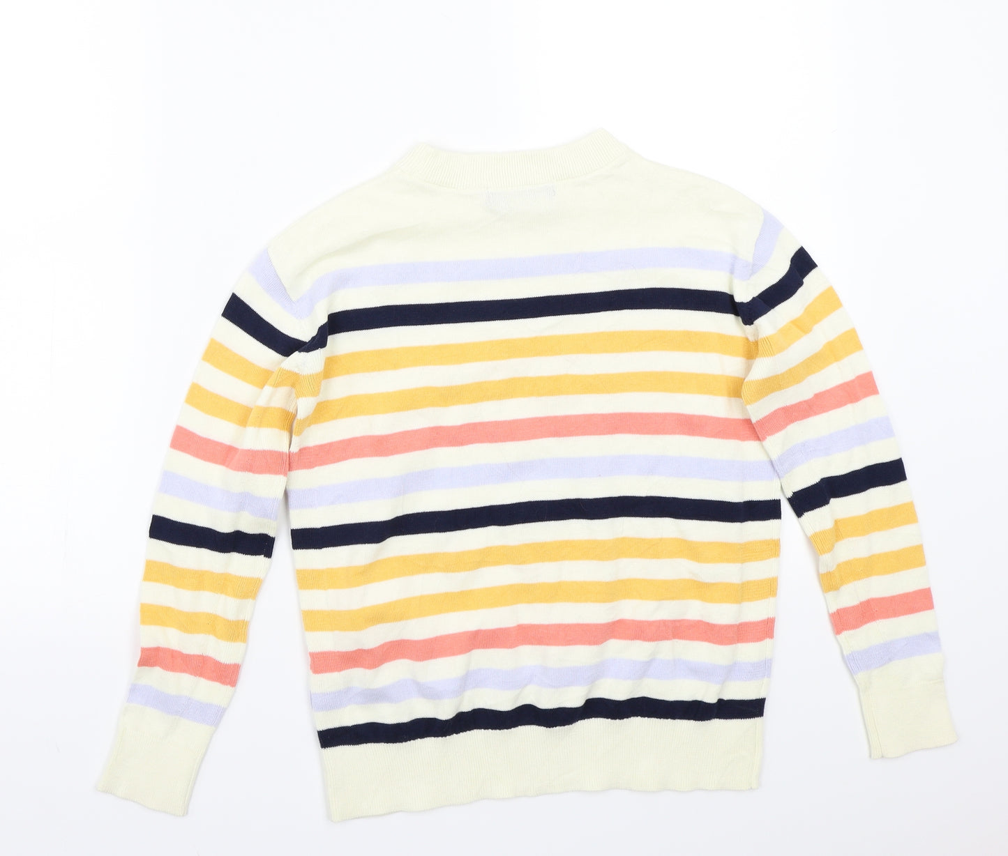 Marks and Spencer Womens White Striped  Pullover Jumper Size XS