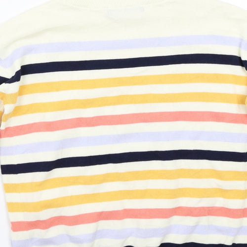 Marks and Spencer Womens White Striped  Pullover Jumper Size XS