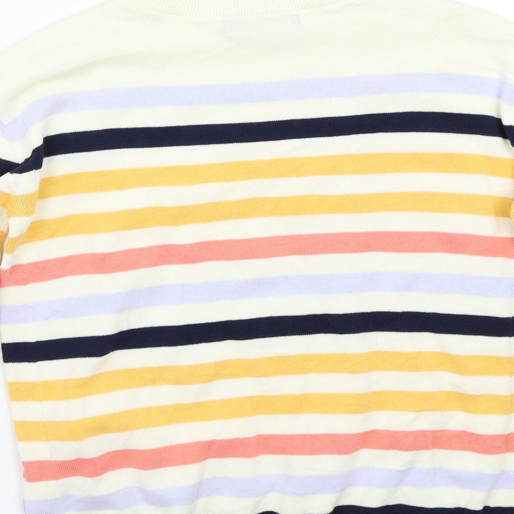 Marks and Spencer Womens White Striped  Pullover Jumper Size XS