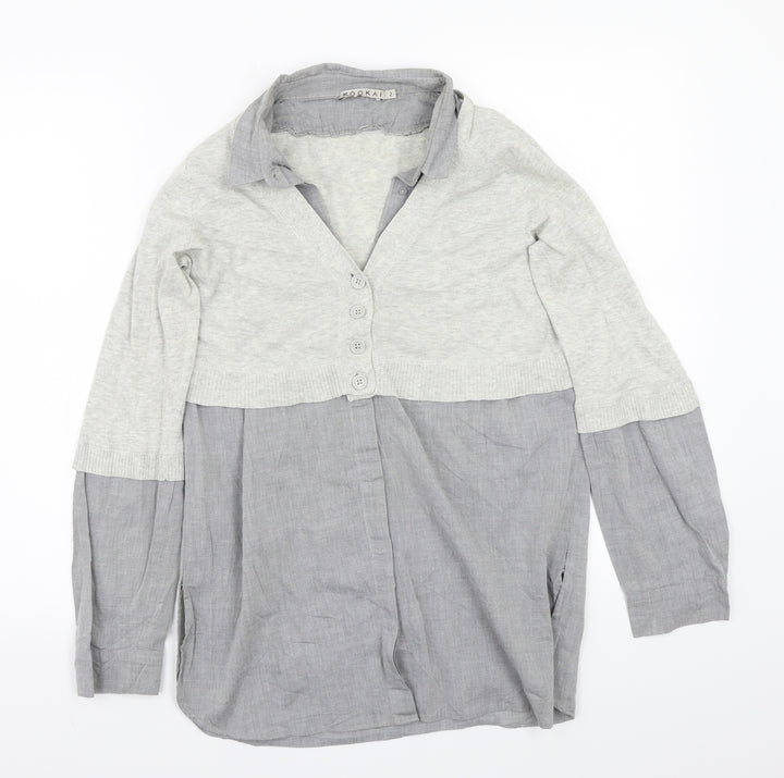 Kookai Womens Grey Basic Button-Up Size 2