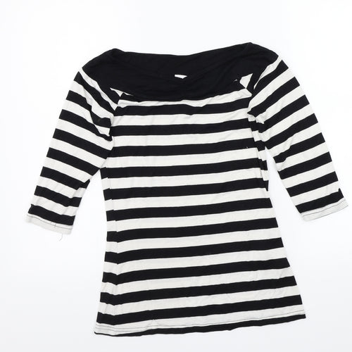 Body Flirt Womens Black Striped  Basic T-Shirt Size XS