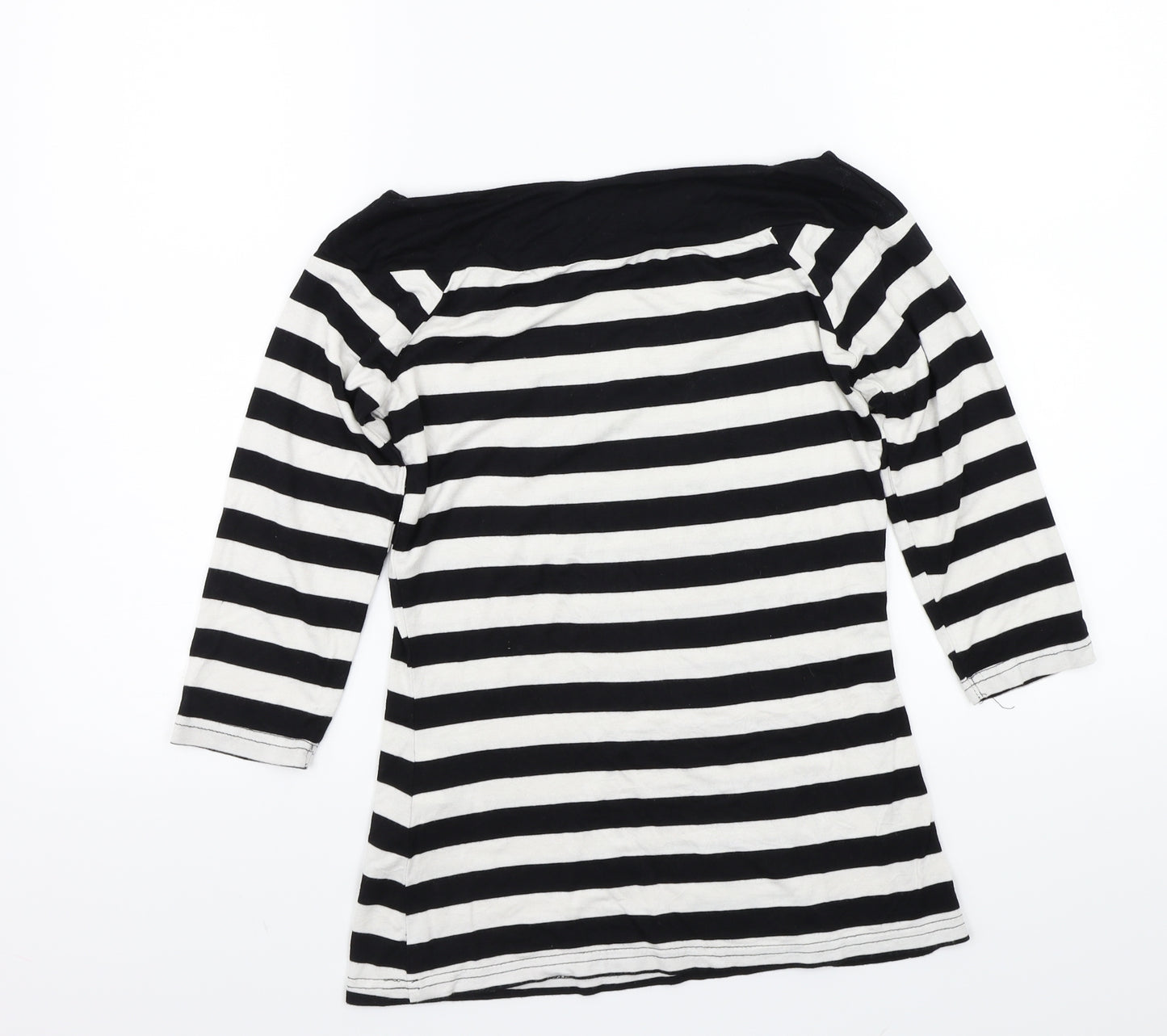 Body Flirt Womens Black Striped  Basic T-Shirt Size XS