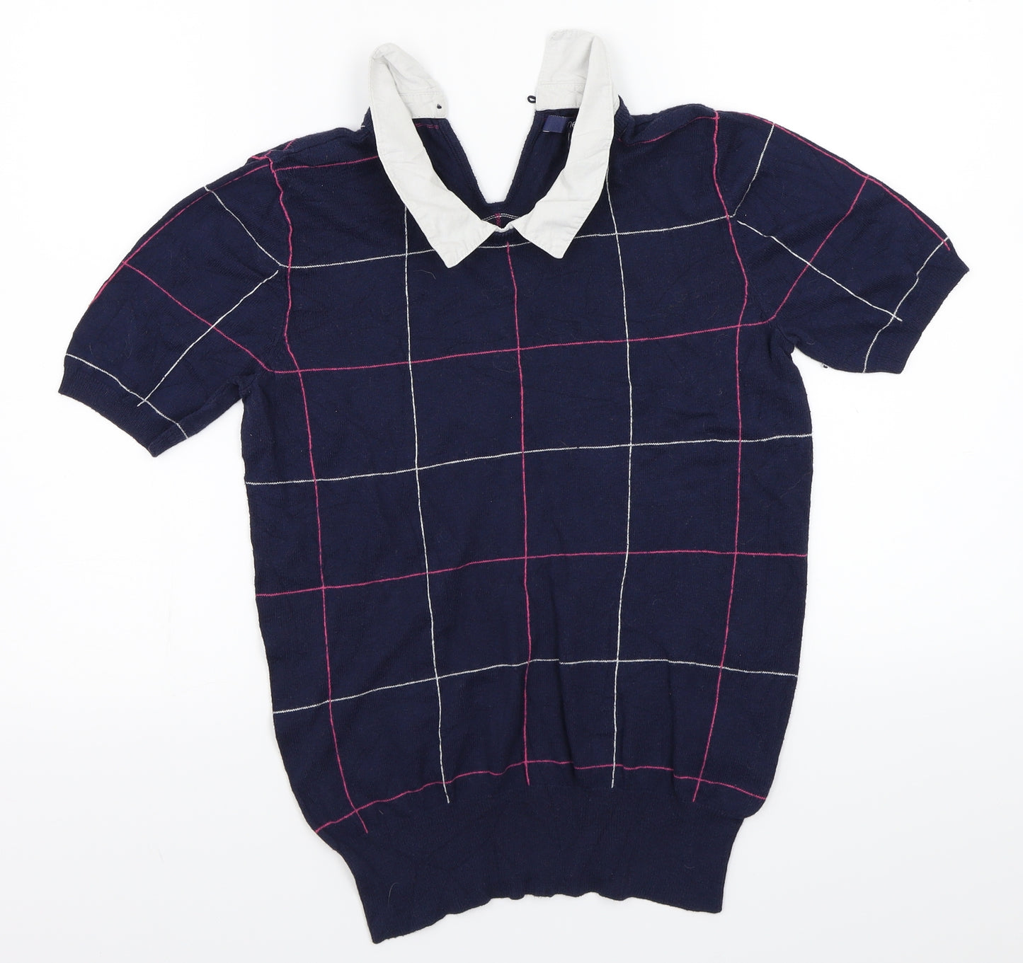 NEXT Womens Blue Check  Basic T-Shirt Size 8