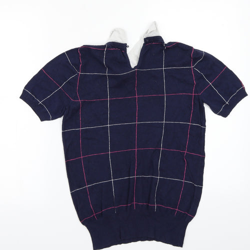 NEXT Womens Blue Check  Basic T-Shirt Size 8