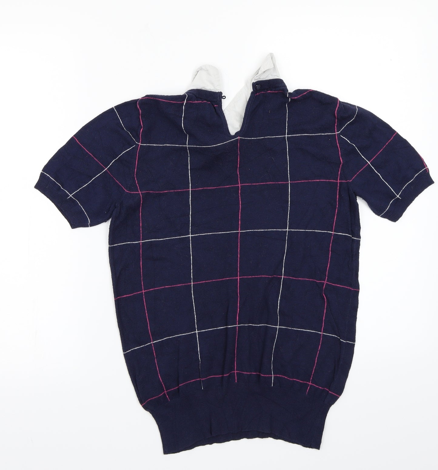 NEXT Womens Blue Check  Basic T-Shirt Size 8