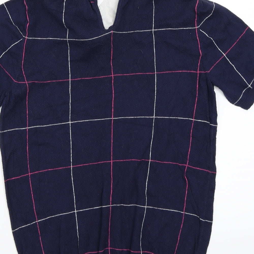 NEXT Womens Blue Check  Basic T-Shirt Size 8