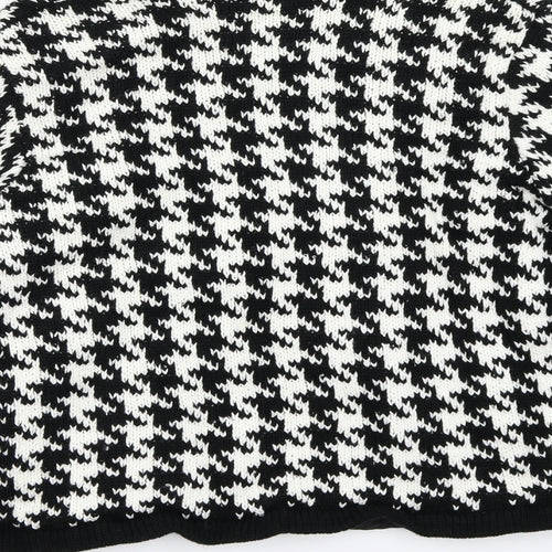 EWM Womens Black Geometric  Jacket Coat Size L