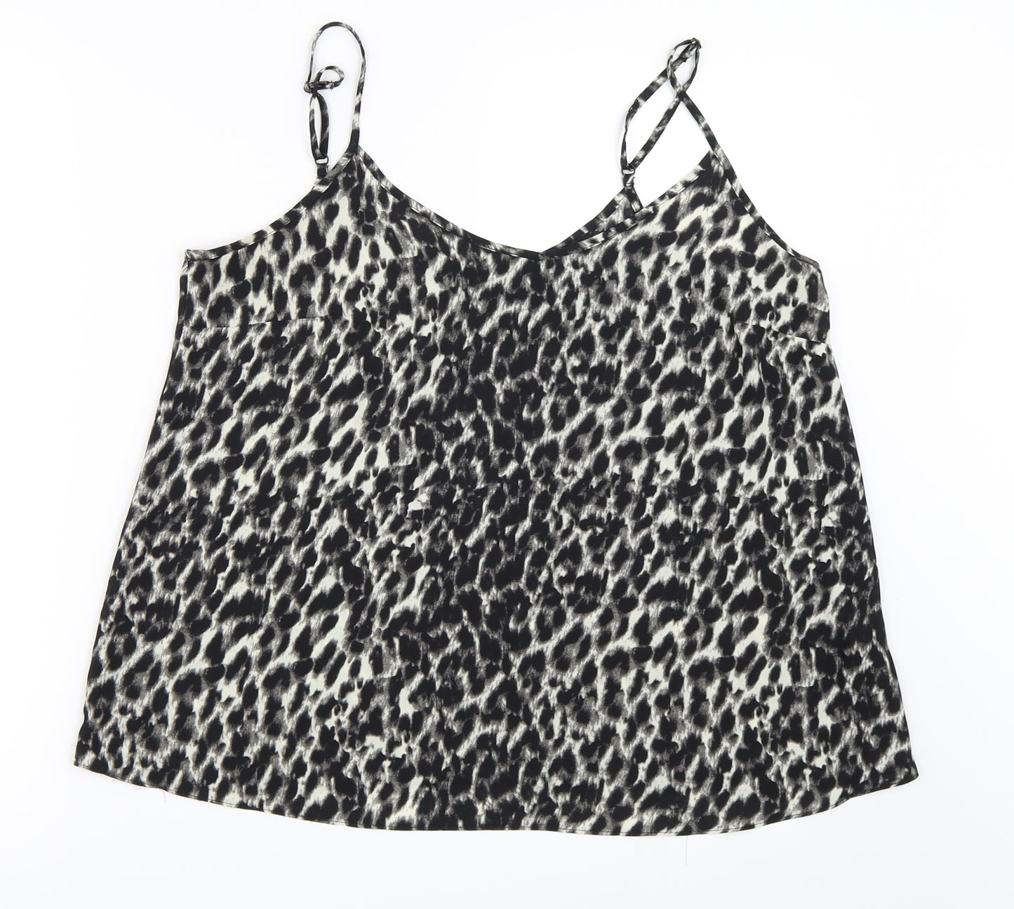 Atmosphere Womens Black Animal Print  Camisole Blouse Size 14  - leopard print