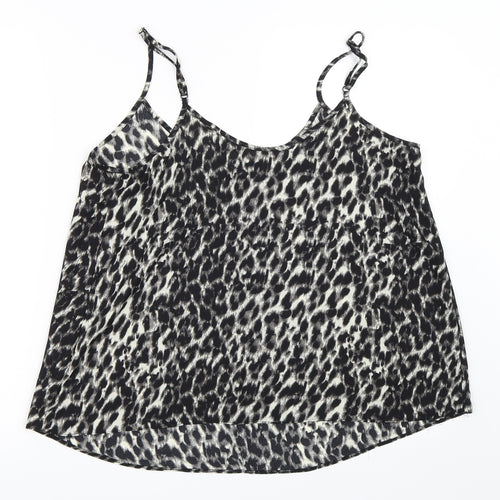 Atmosphere Womens Black Animal Print  Camisole Blouse Size 14  - leopard print