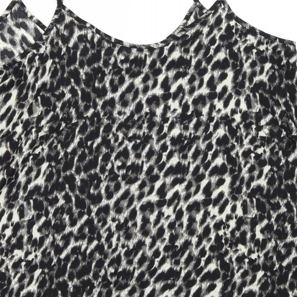 Atmosphere Womens Black Animal Print  Camisole Blouse Size 14  - leopard print