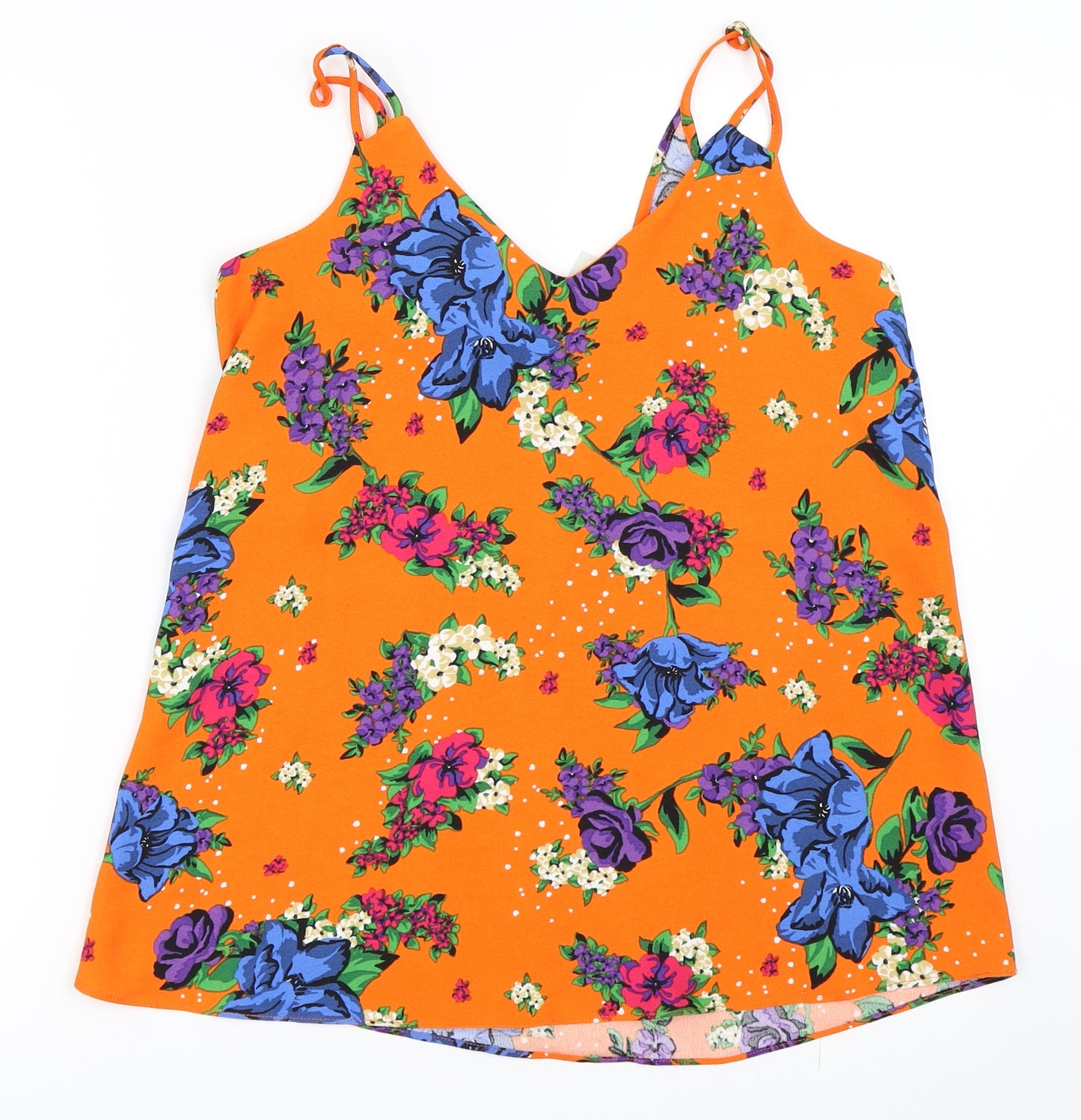 River Island Womens Orange Floral  Camisole Blouse Size 8