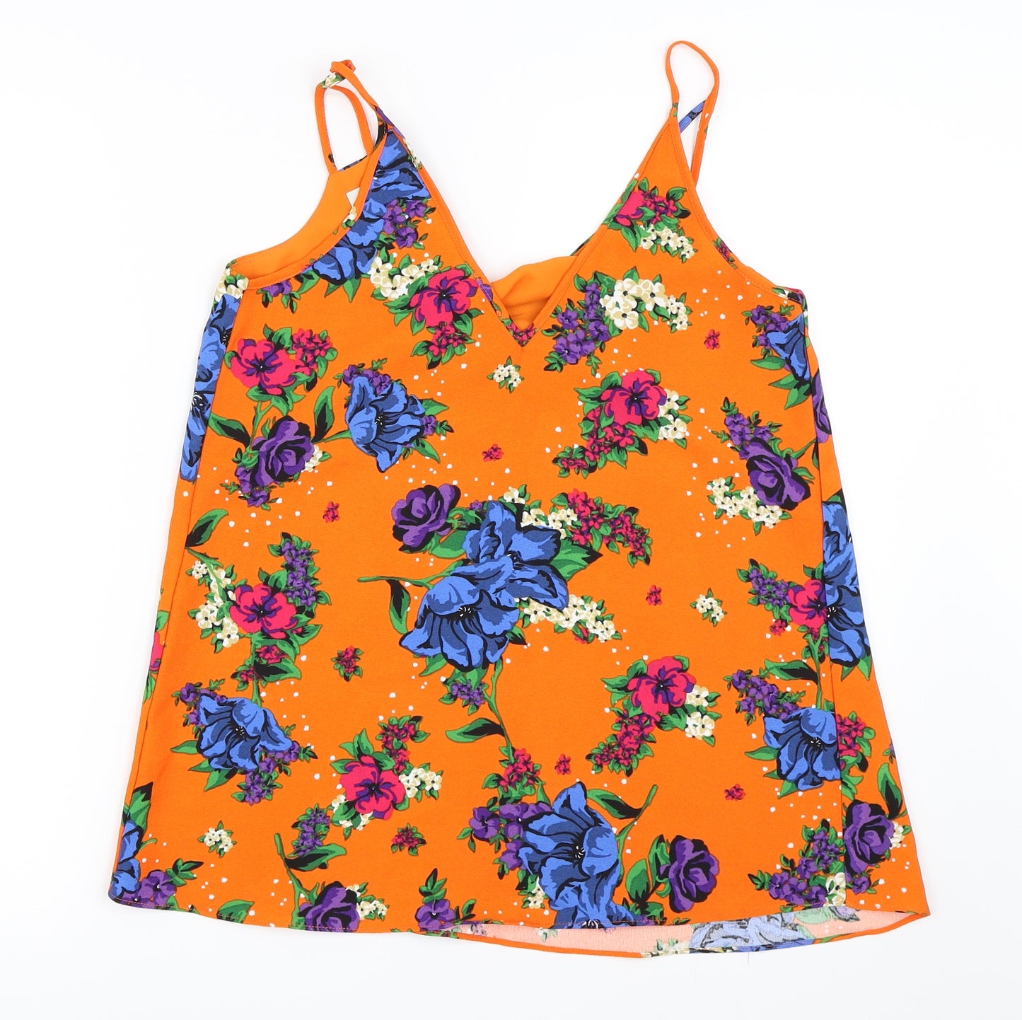 River Island Womens Orange Floral  Camisole Blouse Size 8