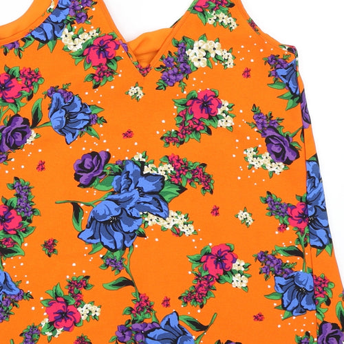 River Island Womens Orange Floral  Camisole Blouse Size 8