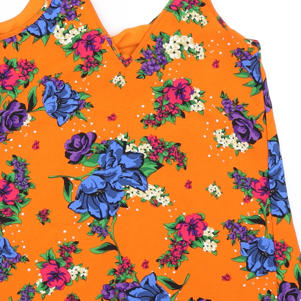 River Island Womens Orange Floral  Camisole Blouse Size 8