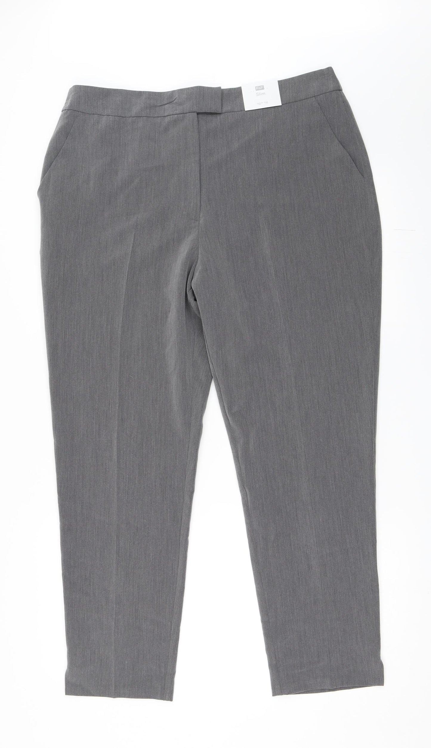 F&F Womens Grey   Capri Trousers Size 16 L27 in