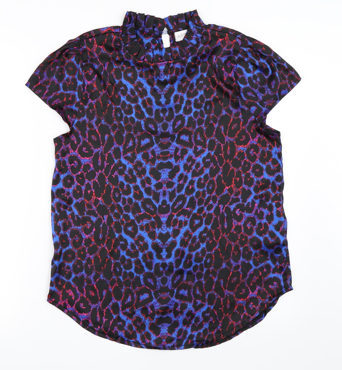 Apricot Womens Blue Animal Print  Basic Blouse Size 10