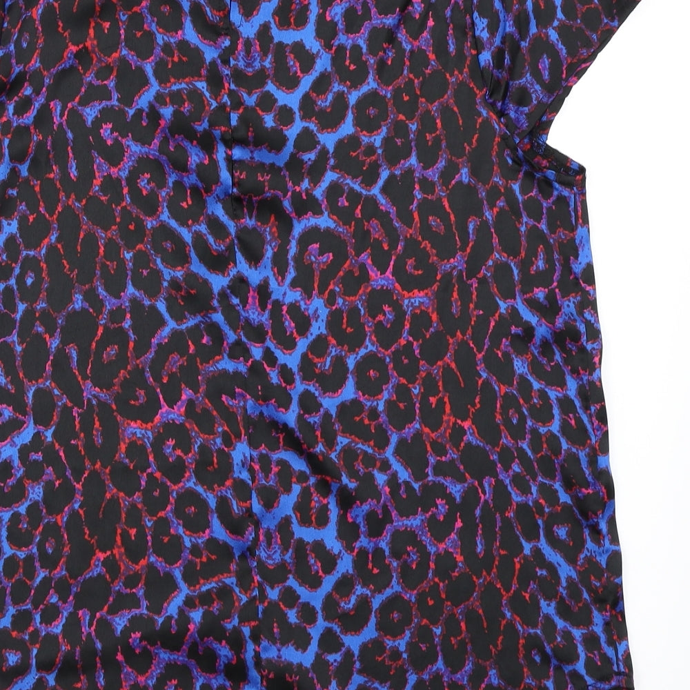 Apricot Womens Blue Animal Print  Basic Blouse Size 10