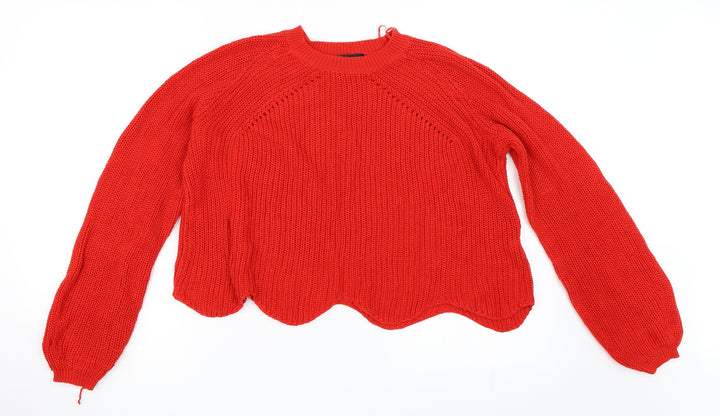 New Look Womens Red   Pullover Jumper Size M