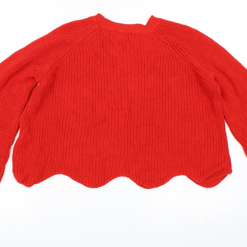 New Look Womens Red   Pullover Jumper Size M
