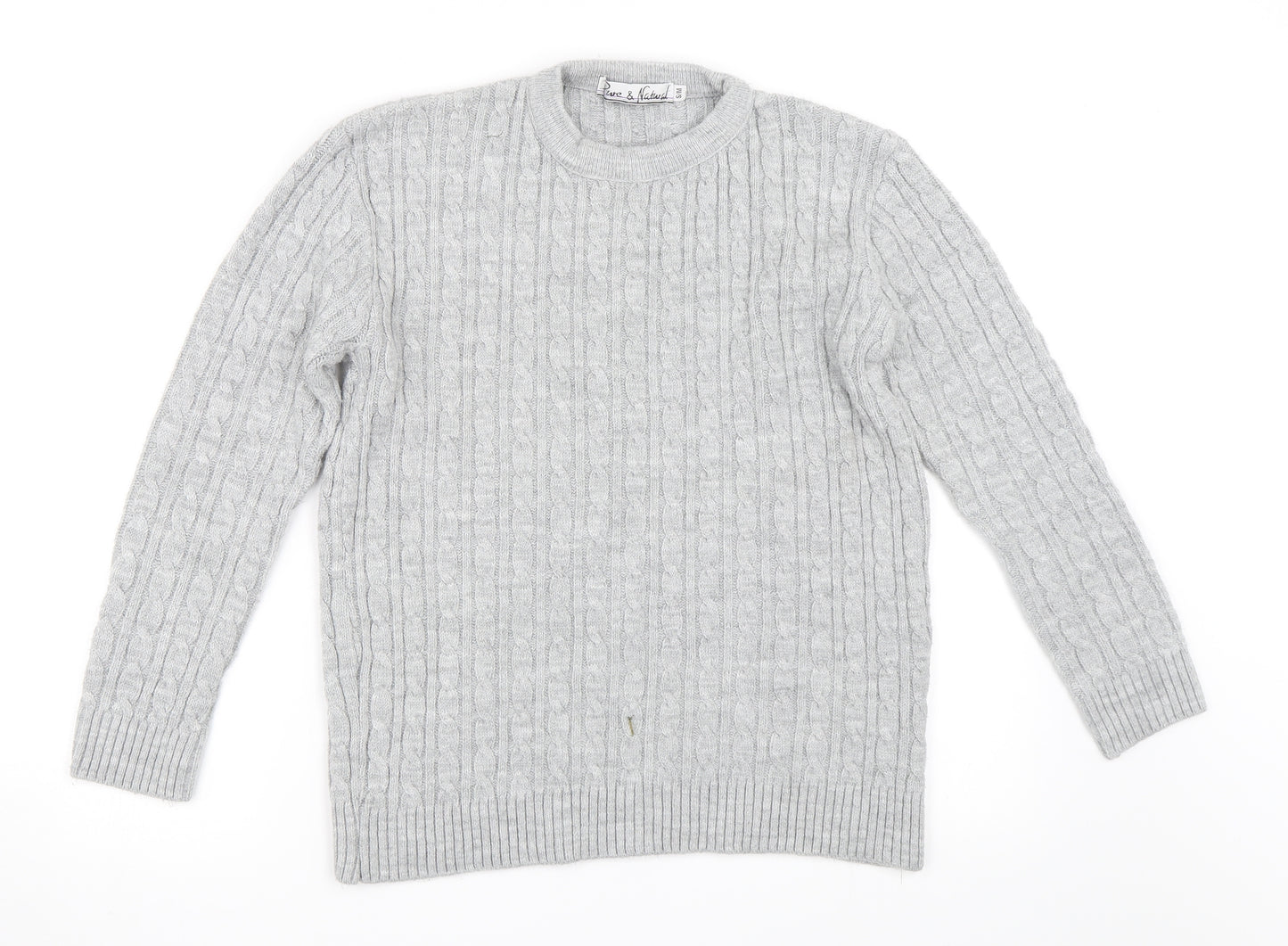 Pure & Natural Womens Grey   Pullover Jumper Size S
