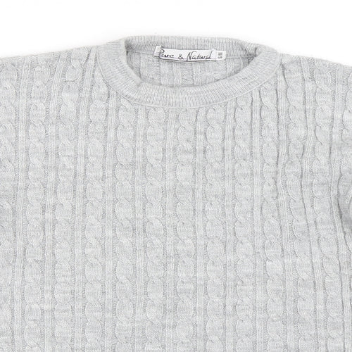 Pure & Natural Womens Grey   Pullover Jumper Size S