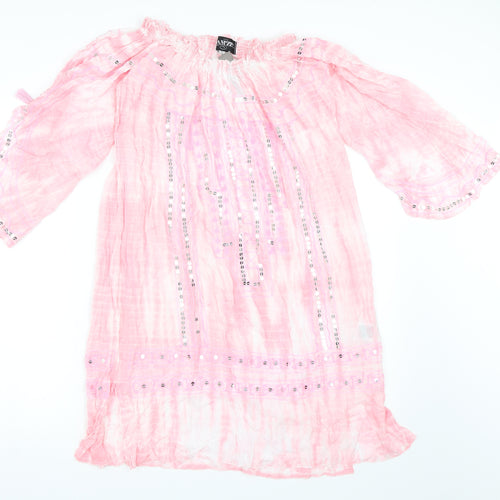 Mam'zel Womens Pink   Kaftan  One Size  - Beach Cover Up