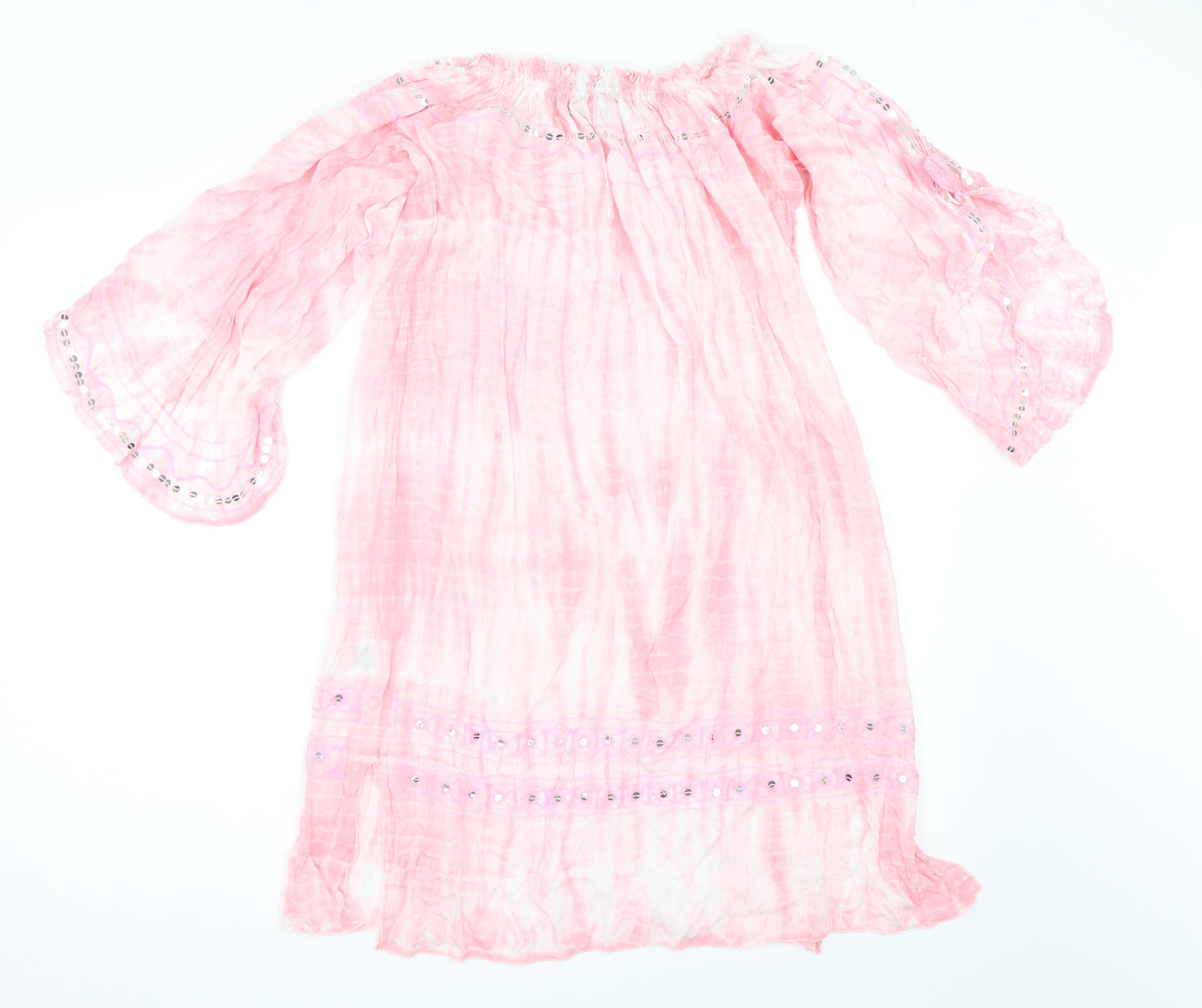 Mam'zel Womens Pink   Kaftan  One Size  - Beach Cover Up