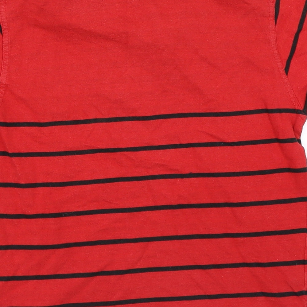 Manchester United Boys Red Striped  Pullover T-Shirt Size M  - Manchester United Football club