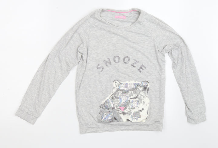 M&S Girls Grey Pullover Sweatshirt Size 11-12 Years