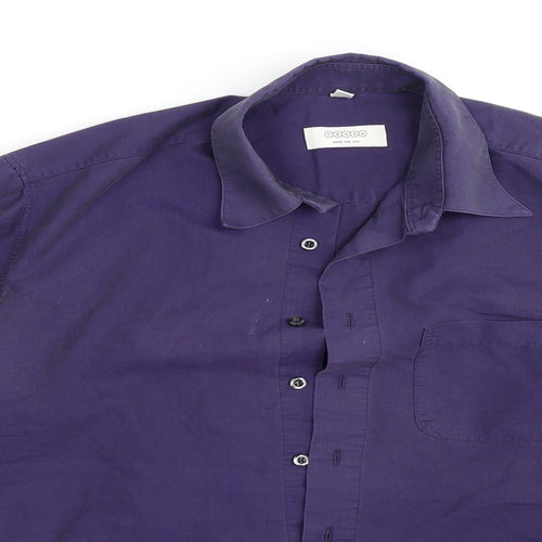 CANDA Mens Blue    Button-Up Size L  - Collar -15.5in