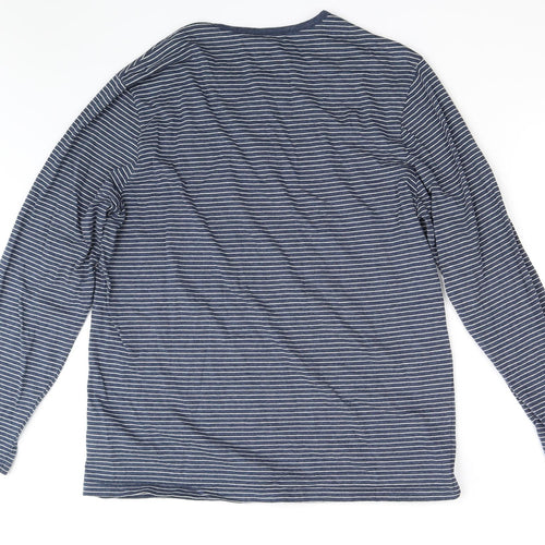 F&F Mens Blue Striped   T-Shirt Size L