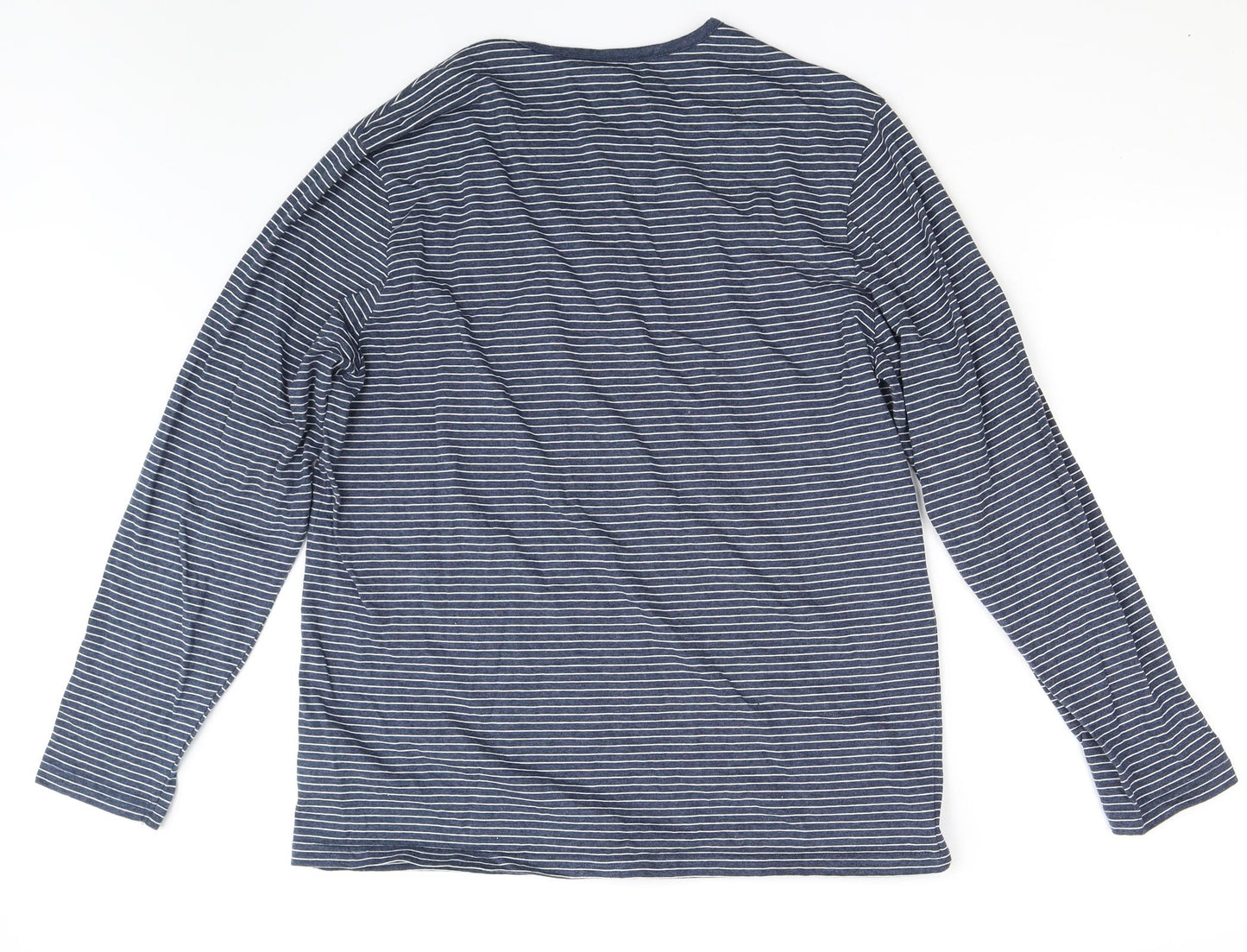 F&F Mens Blue Striped   T-Shirt Size L