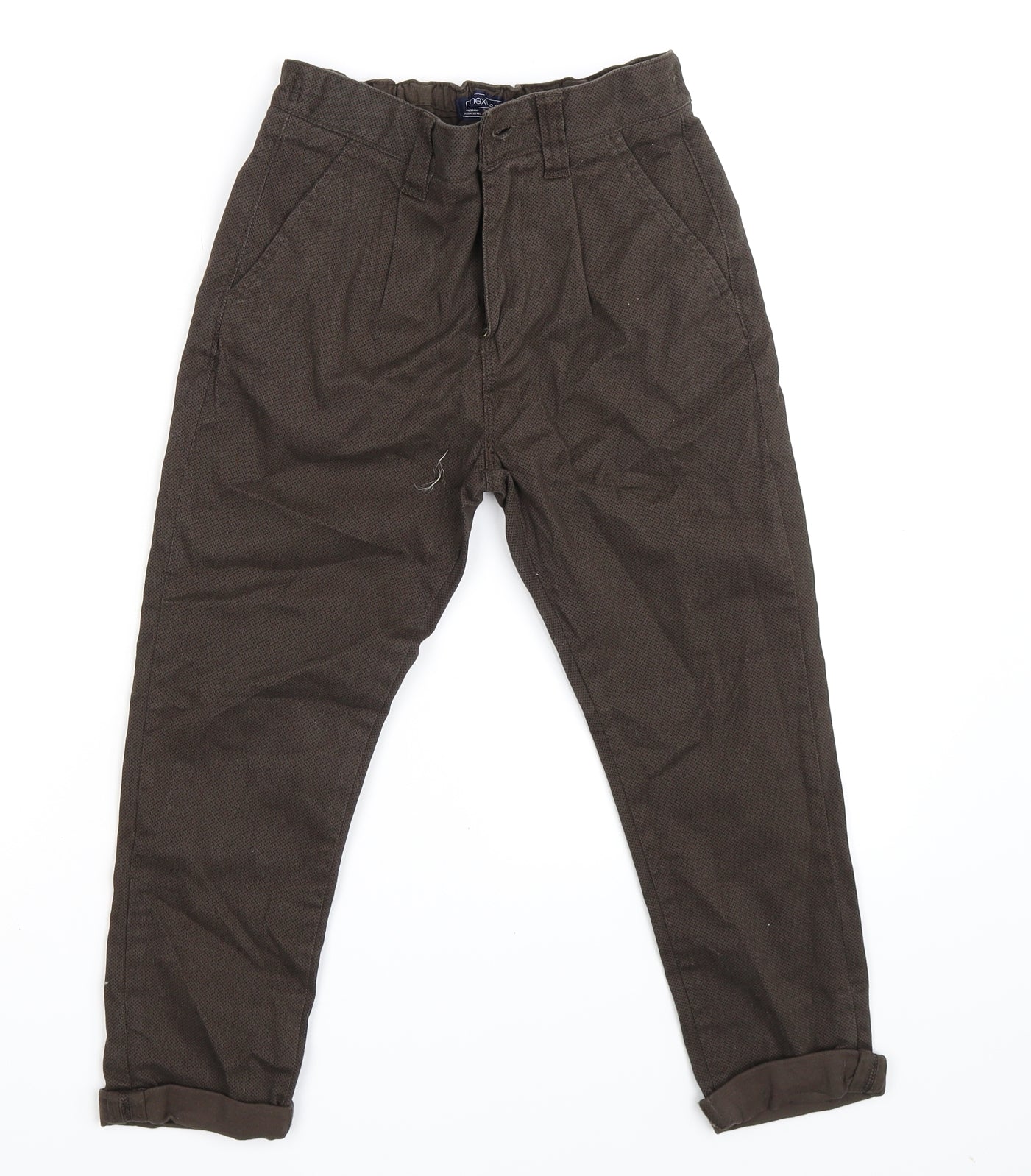 nex# Boys Brown  Corduroy Cropped Trousers Size 7 Years