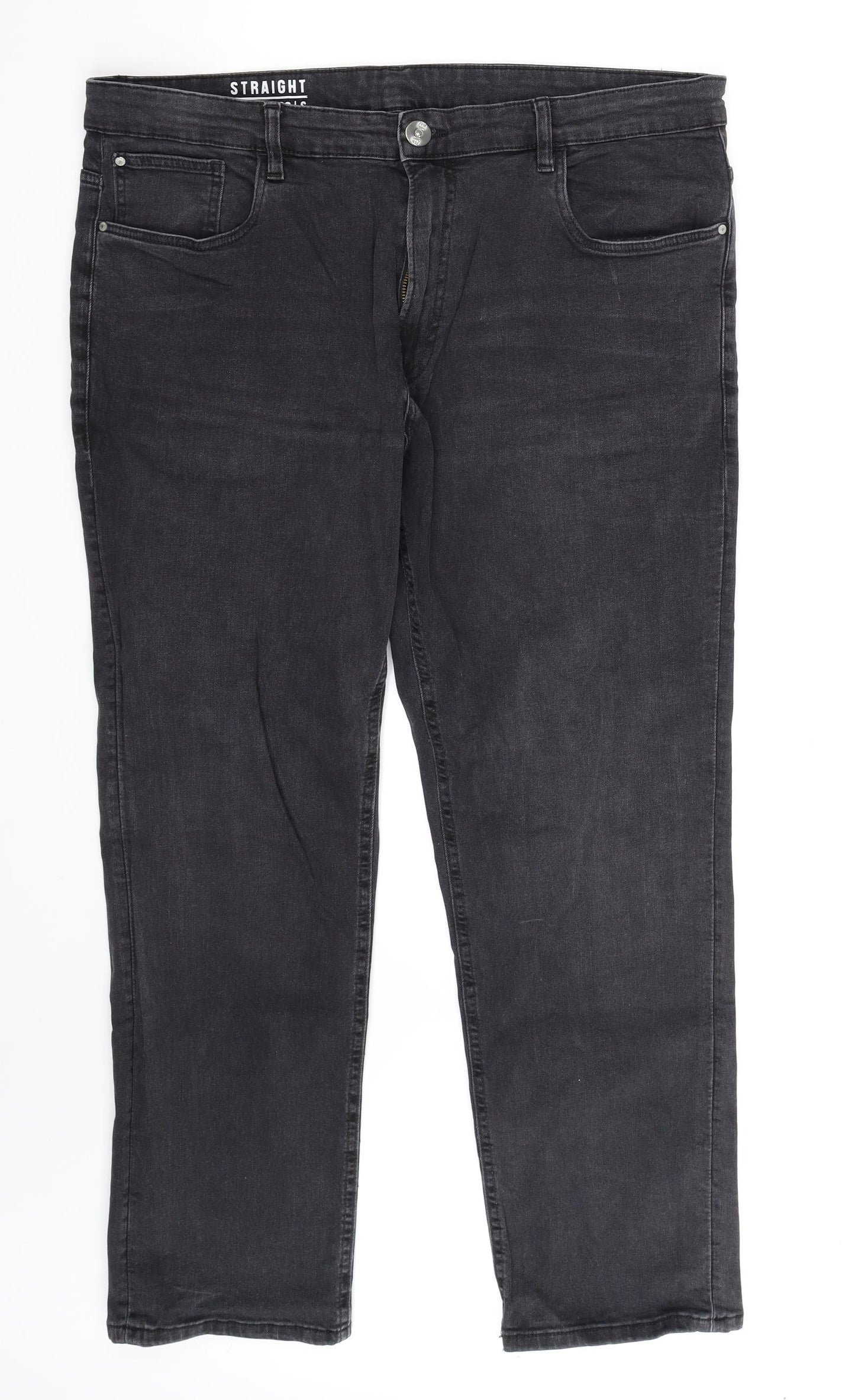 George Mens Black  Denim Straight Jeans Size 38 L28 in