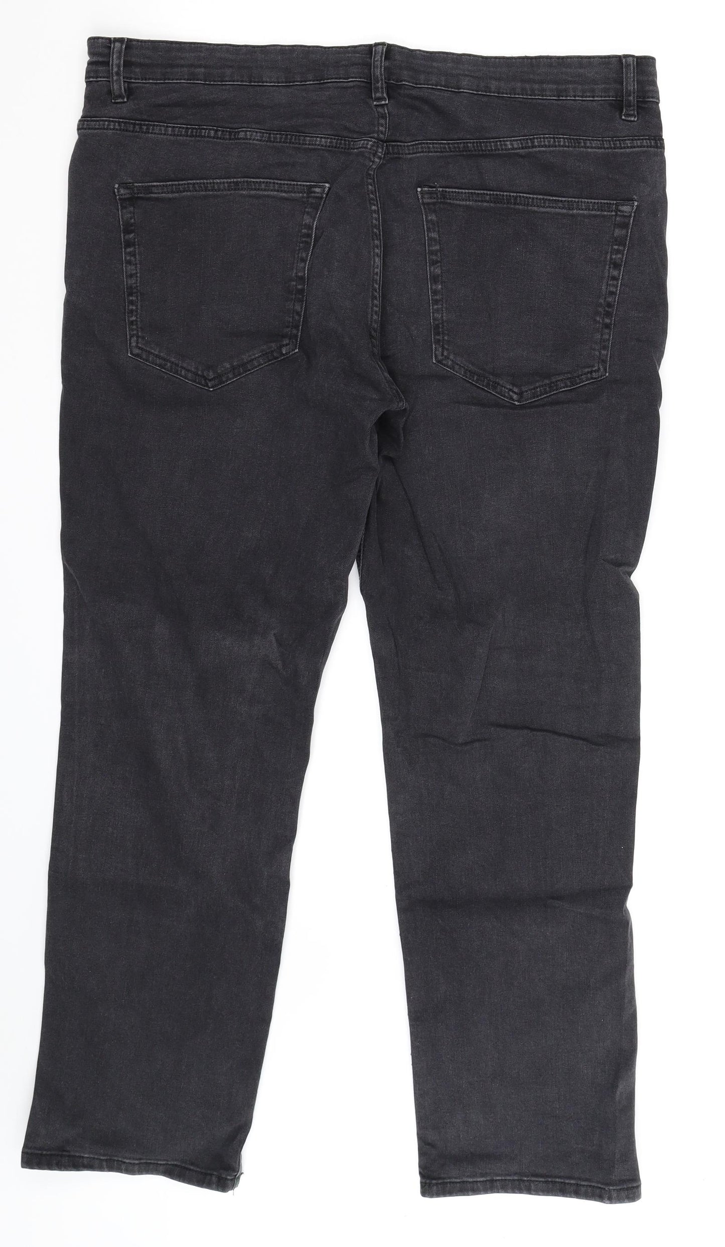 George Mens Black  Denim Straight Jeans Size 38 L28 in