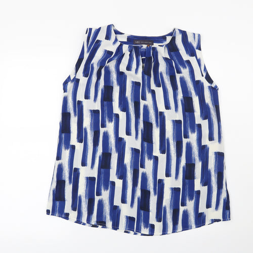 Marks and Spencer Womens Blue Geometric  Basic Blouse Size 10