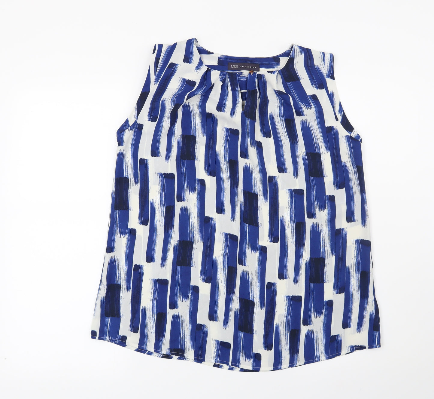 Marks and Spencer Womens Blue Geometric  Basic Blouse Size 10