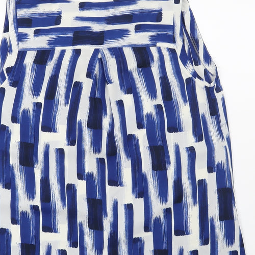 Marks and Spencer Womens Blue Geometric  Basic Blouse Size 10