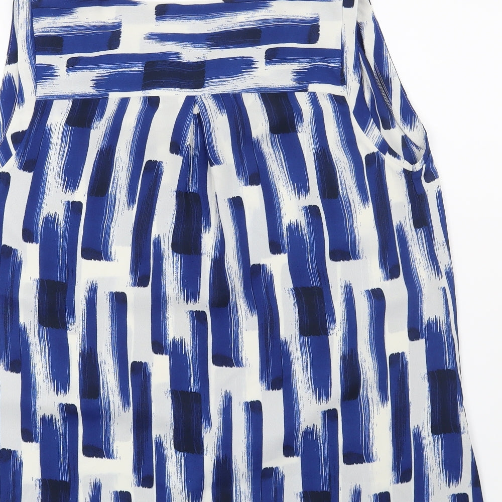 Marks and Spencer Womens Blue Geometric  Basic Blouse Size 10