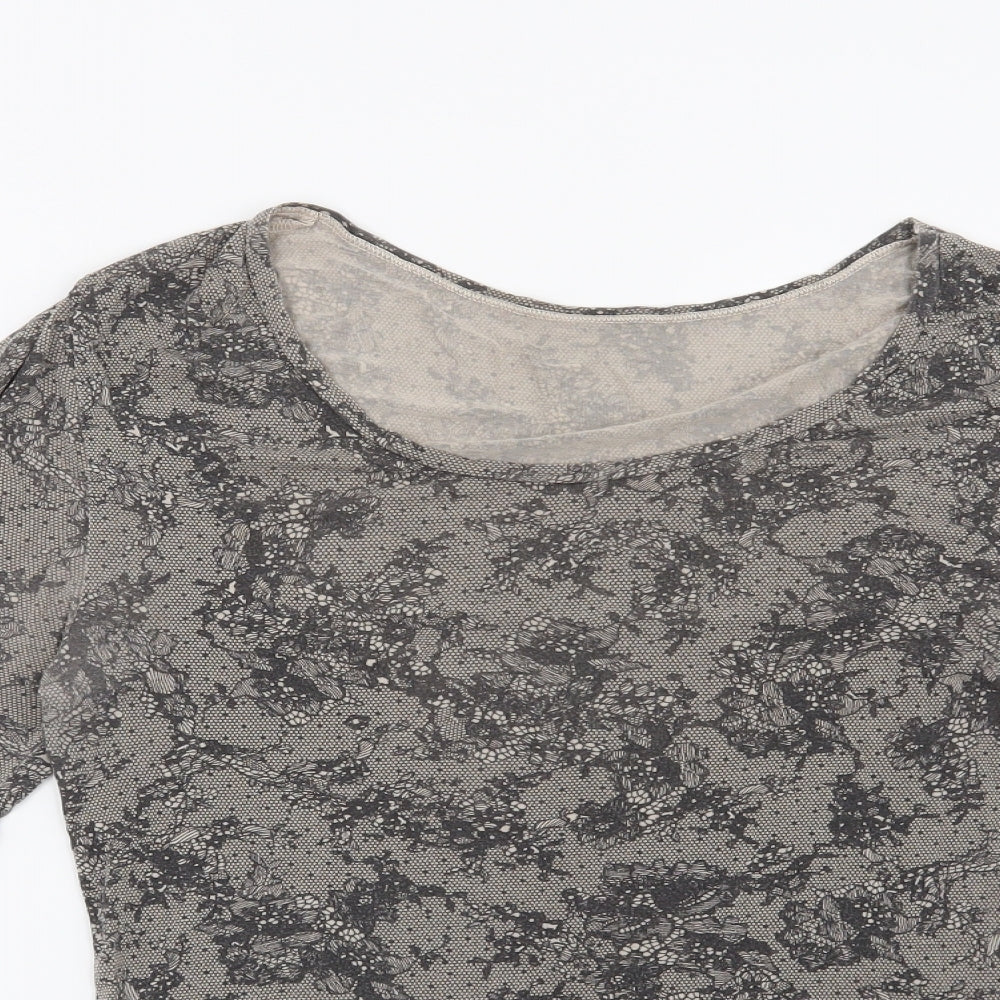Marks and Spencer Womens Beige Floral  Basic Blouse Size 14