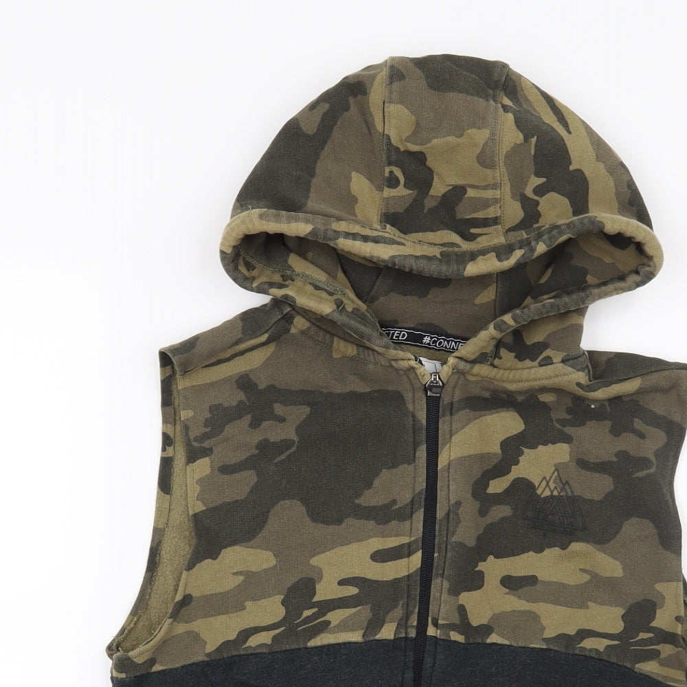 NEXT Boys Green Camouflage  Full Zip Hoodie Size 9 Years