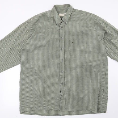 Preworn Mens Green Check   Button-Up Size 18.5