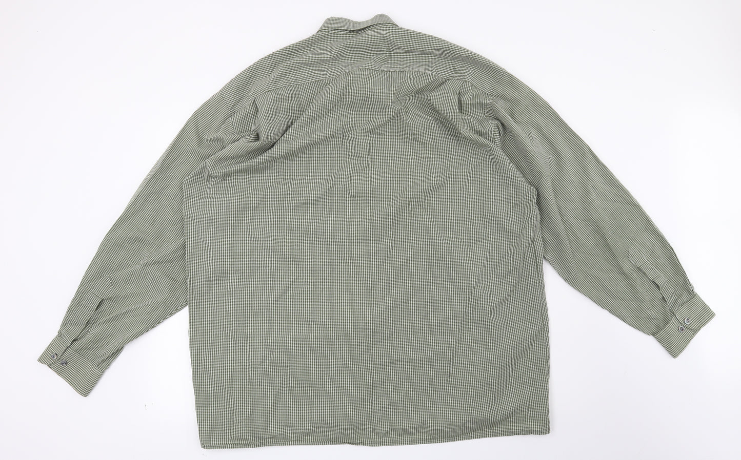Preworn Mens Green Check   Button-Up Size 18.5