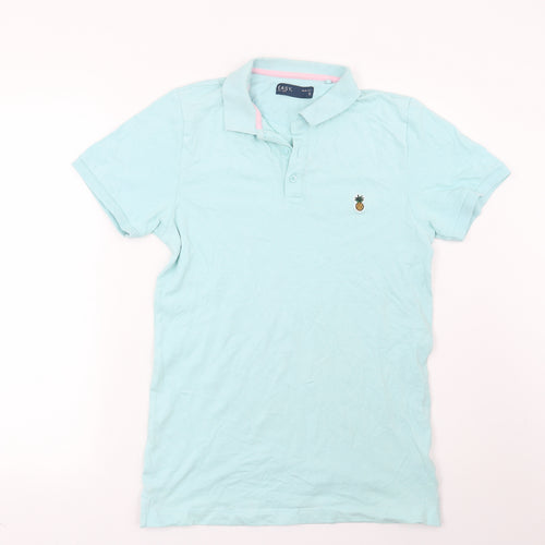 Easy Mens Blue    Polo Size S  - Pineapple