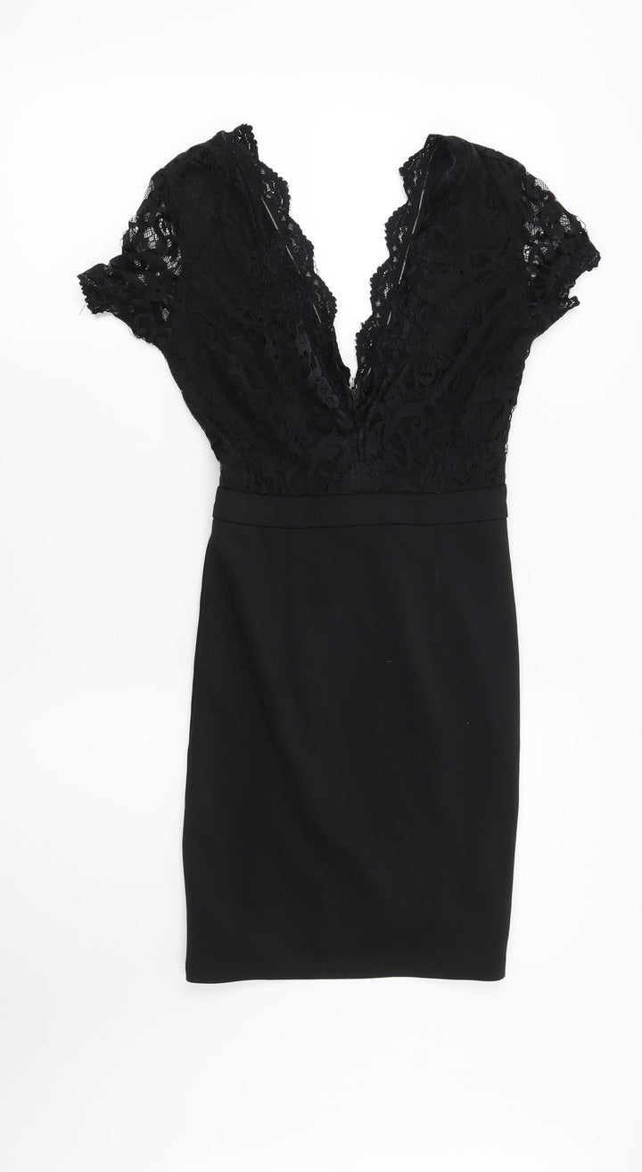 Missguided Womens Black Floral Bodycon Size 6