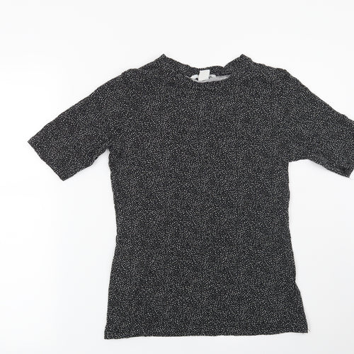 H&M Womens Black Geometric  Basic T-Shirt Size S