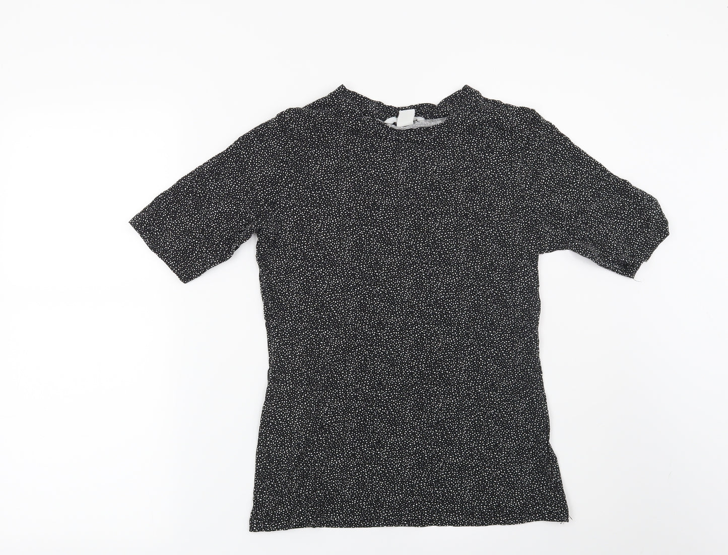 H&M Womens Black Geometric  Basic T-Shirt Size S