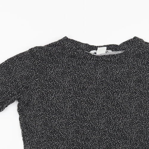 H&M Womens Black Geometric  Basic T-Shirt Size S