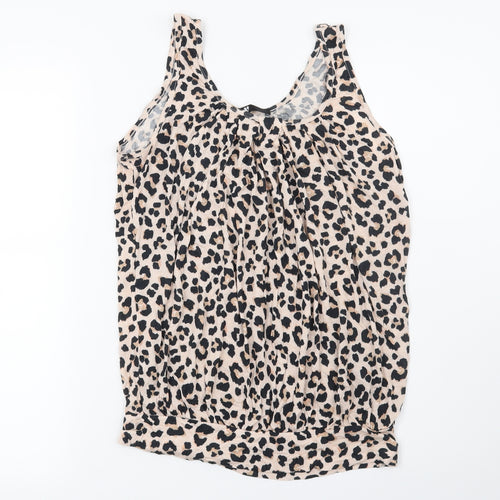 Very Womens Beige Animal Print  Basic Blouse Size 12