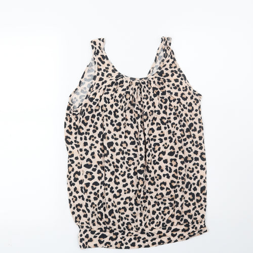 Very Womens Beige Animal Print  Basic Blouse Size 12